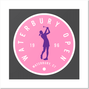 Happy Gilmore - Waterbury Open Badge Design - Pink + Female Golfer Posters and Art